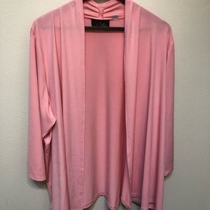 Bob Mackie Pink Stretchy Open Cardigan Size 2XL